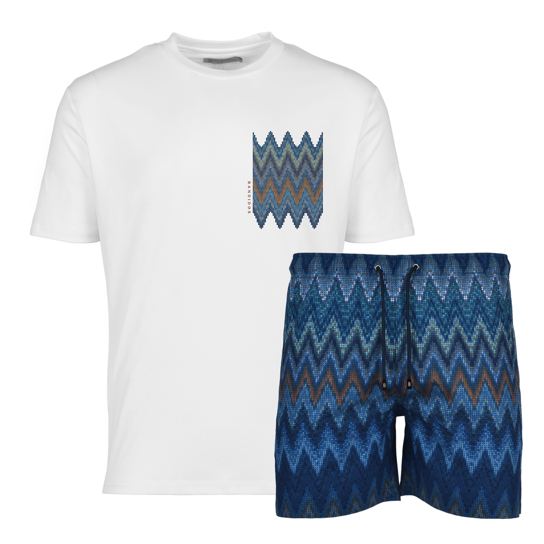 Sequin Zig Dubai Chest - Men's T-Shirt & Swim Short Set