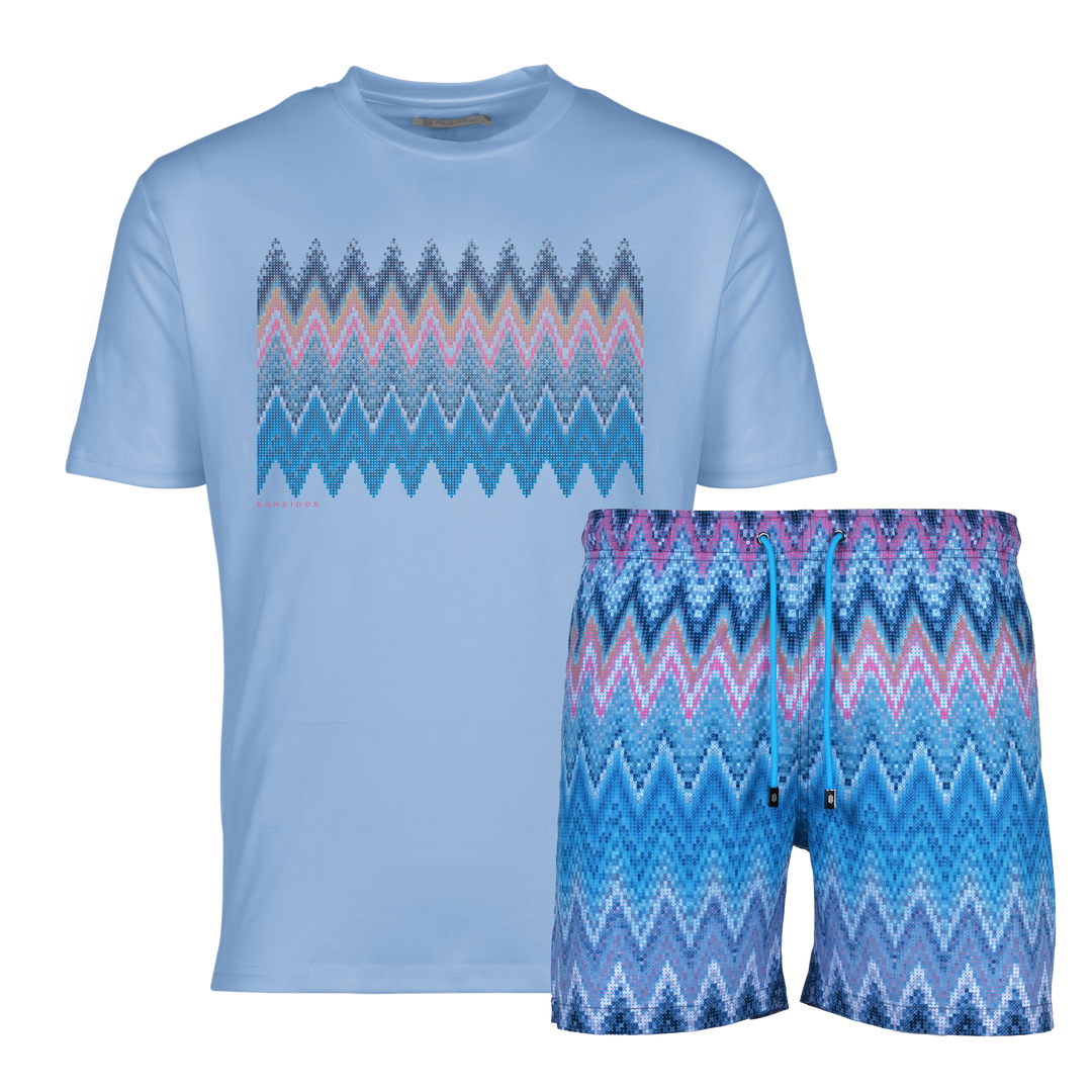 Sequin Zig Miami Box - Men's T-Shirt & Swim Short Set