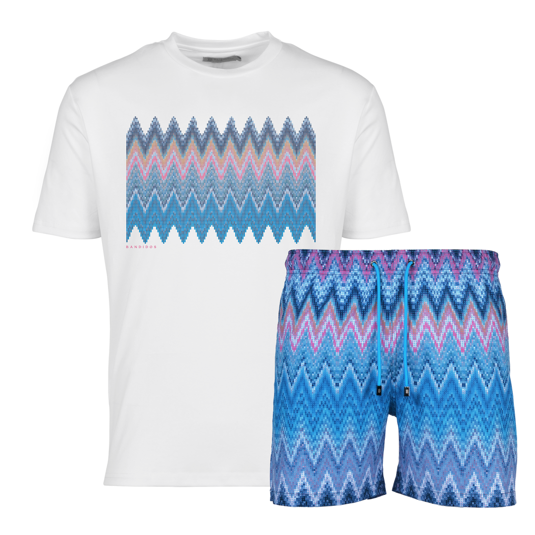 Sequin Zig Miami Box - Men's T-Shirt & Swim Short Set