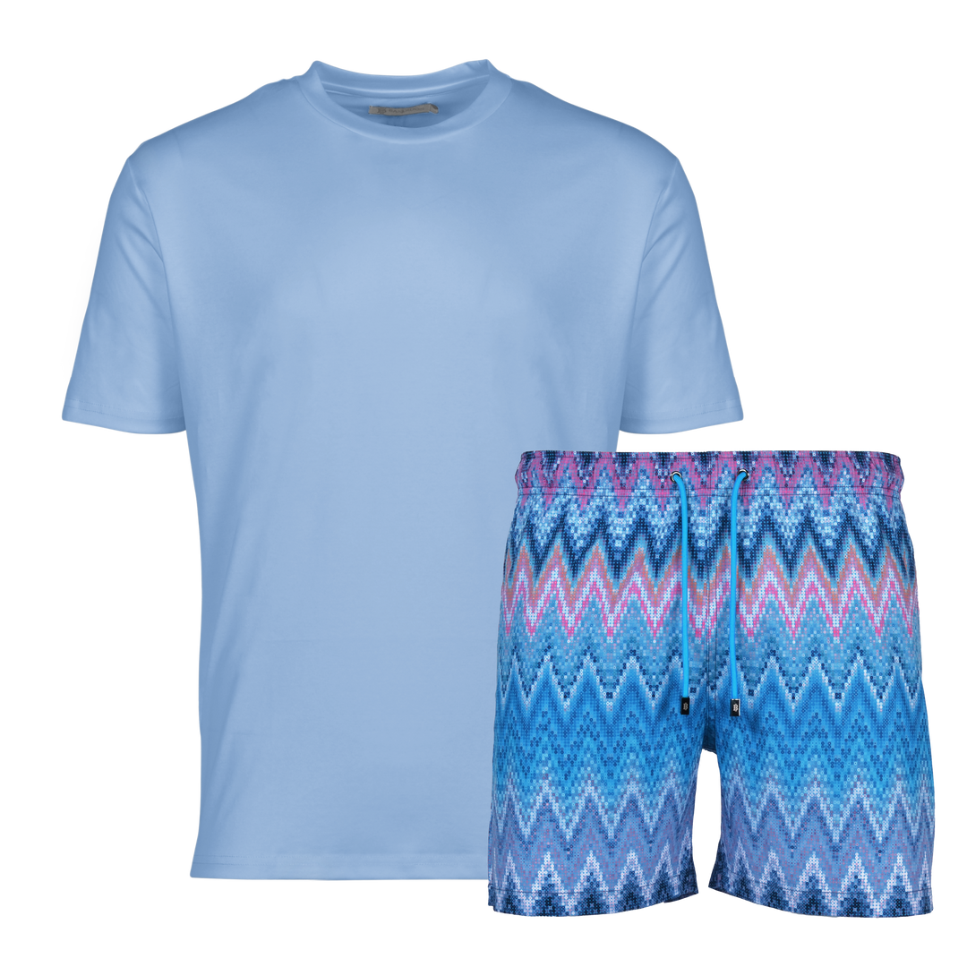 Sequin Zig Miami - Men's T-Shirt & Swim Short Set