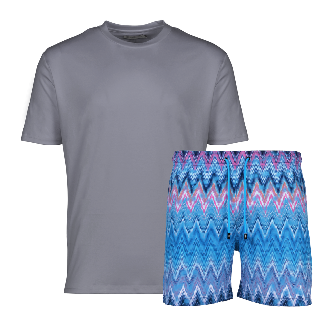 Sequin Zig Miami - Men's T-Shirt & Swim Short Set