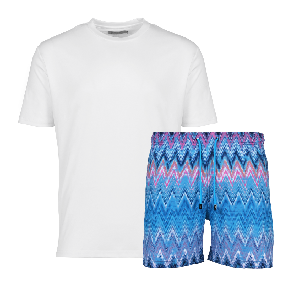 Sequin Zig Miami - Men's T-Shirt & Swim Short Set