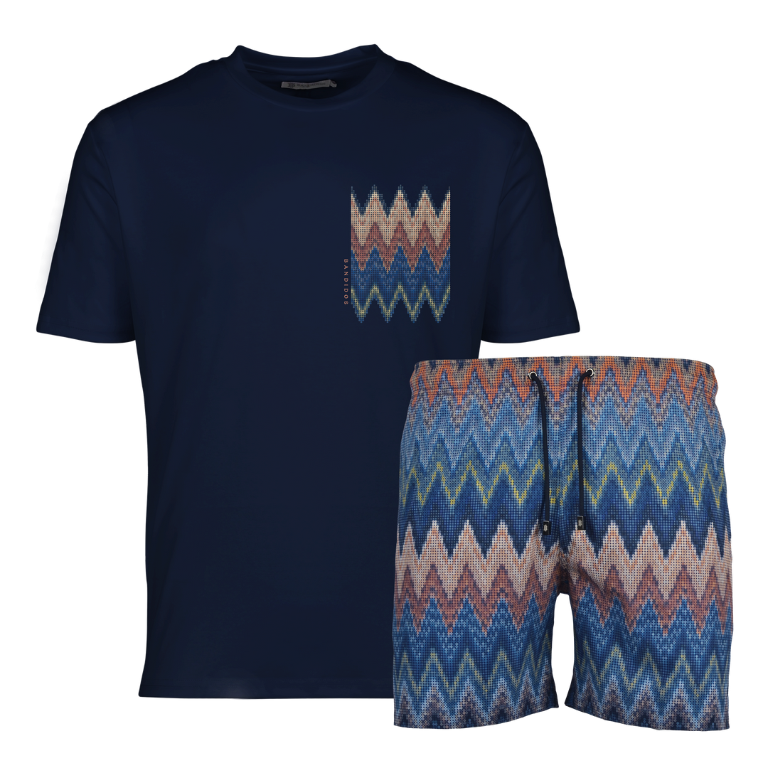 Sequin Zig Marrakech Chest - Men's T-Shirt & Swim Short Set